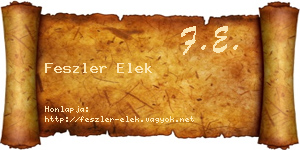 Feszler Elek névjegykártya