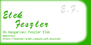 elek feszler business card